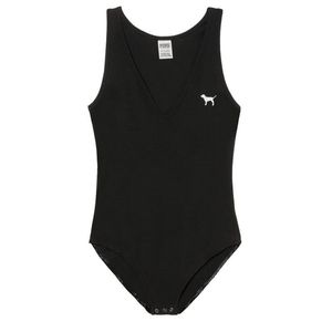 PINK Victoria Secret V-neck Bodysuit Sz Small